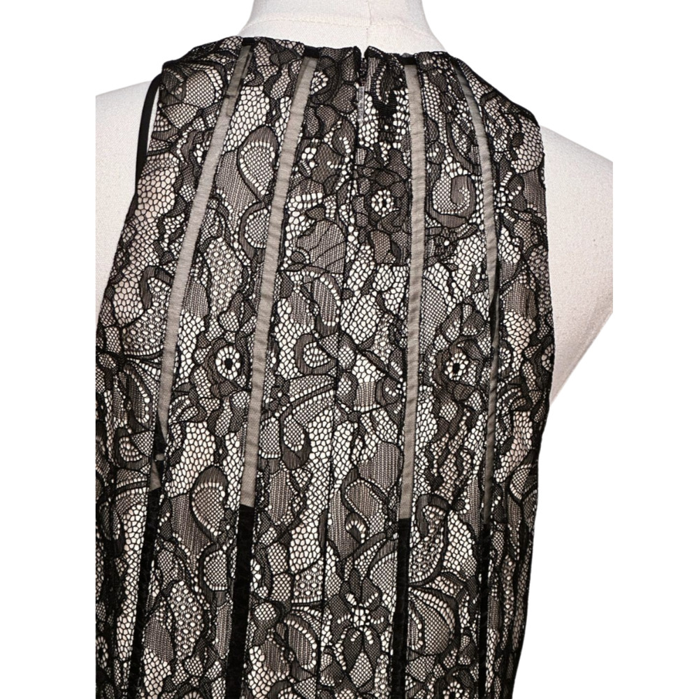 Haute Hippie Black Lace Overlay Sleeveless Drop Waist Midi Dress Medium Boho - Picture 7 of 10